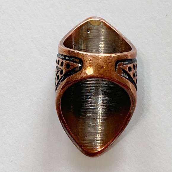 SOLD Ornate copper ring sz. 5 - Picture 3 of 6